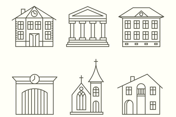 House Building Icons Set