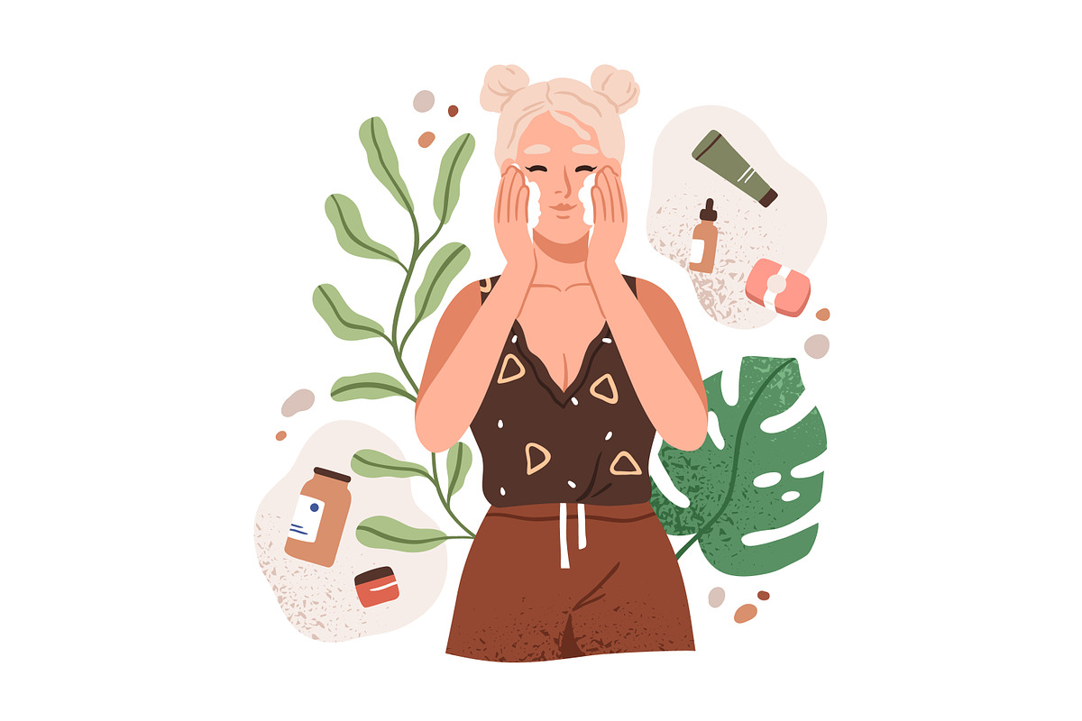 Women doing skin care routine set, a Person Illustration by Good Studio (Photo 4 of 8)