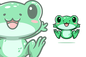 cute frog jumping cartoon, an Animal Illustration by garistipis