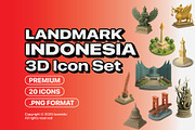 3D INDONESIA LANDMARK Icons Set, a Solid Icon by Iwanistic (Thumbnail 1 of 6)