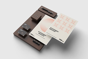 Realistic Stationery Mockup, a Pens & Pencil Mockup by Kenrichi