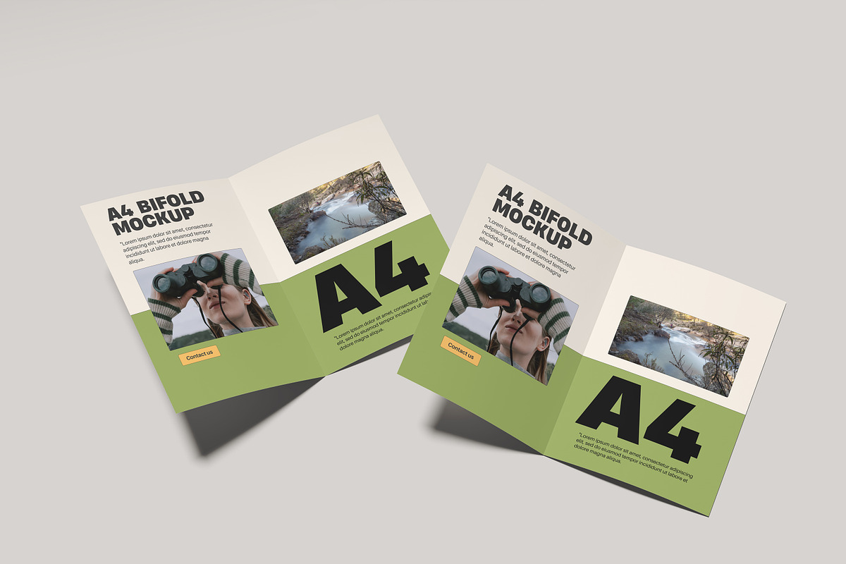 A4 Bi-Fold Brochure Mockup, an Advertising Mockup by safrizalstudio (Photo 11 of 13)