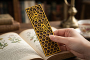 Honeycomb Bee Bookmark SVG File, an Object Graphic by Libby Wishes (Thumbnail 2 of 3)