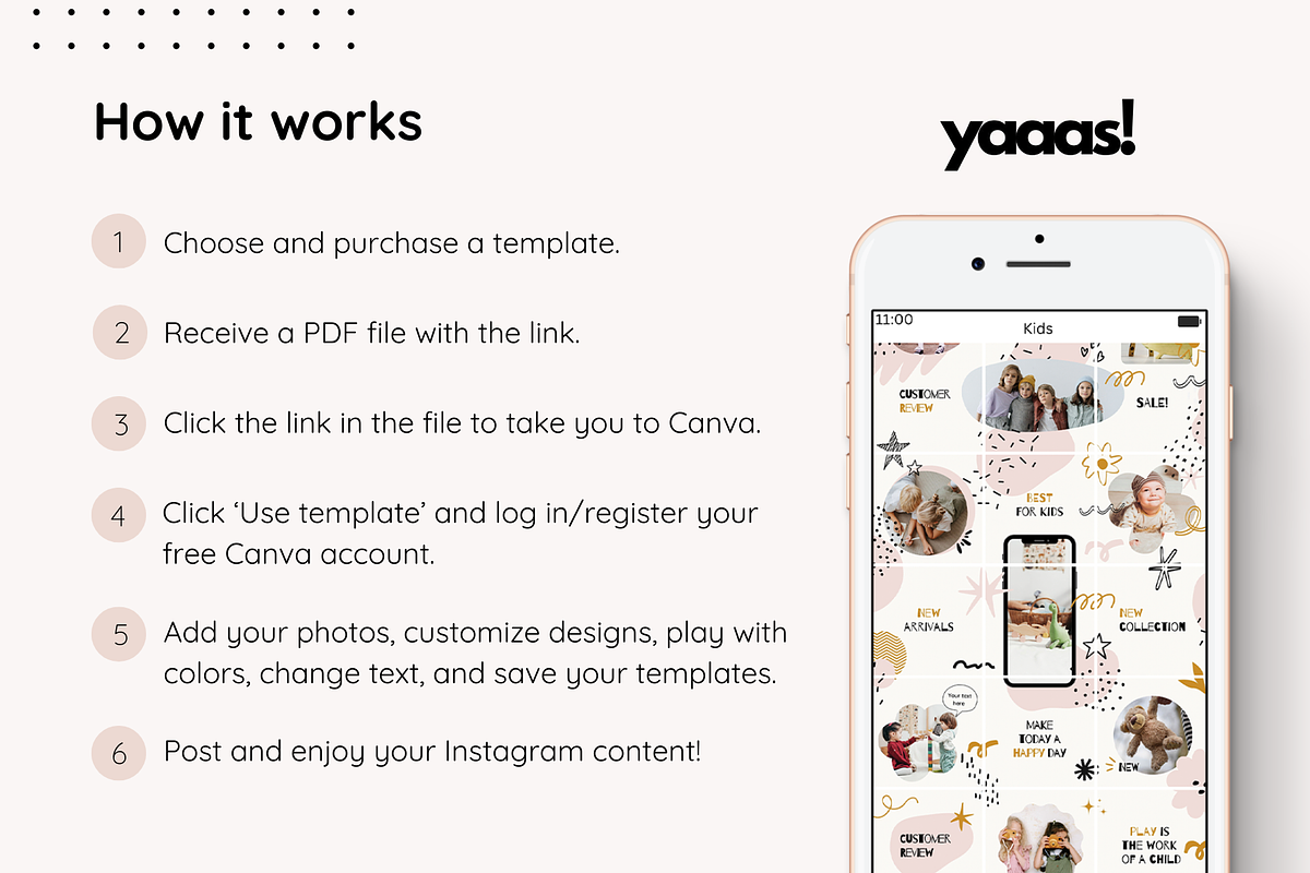 Kids Instagram Puzzle Template Canva, a Social Media Template by Yaaas Design (Photo 7 of 8)