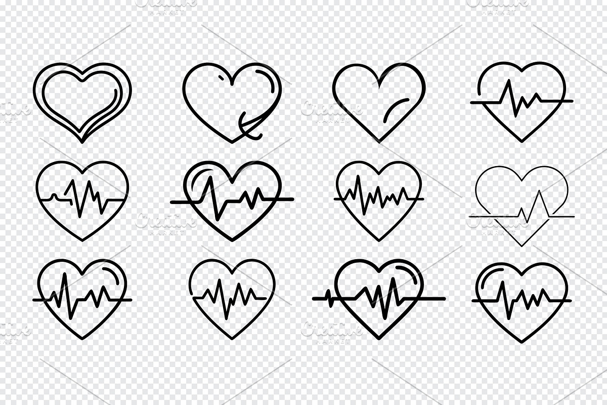 Heartbeat heart icons medical, an Icon by Toufiqul