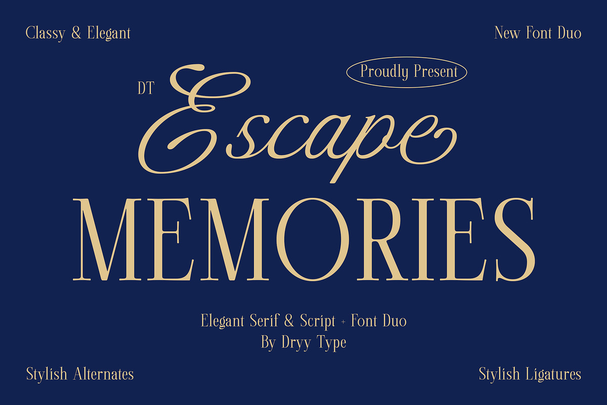 DT Escape Memories - Font Duo, a Serif Font by Dryy.type (Photo 1 of 14)