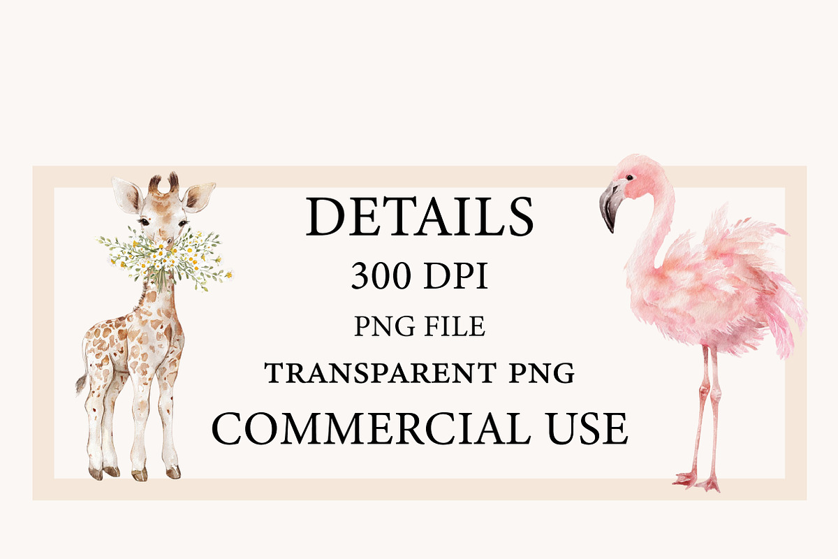 Watercolor Cute Baby Safari Animals, a Seasonal Illustration by Designworld (Photo 3 of 10)