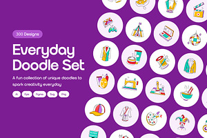 300 Everyday Doodle Icons, an Outline Icon by Creative Stall