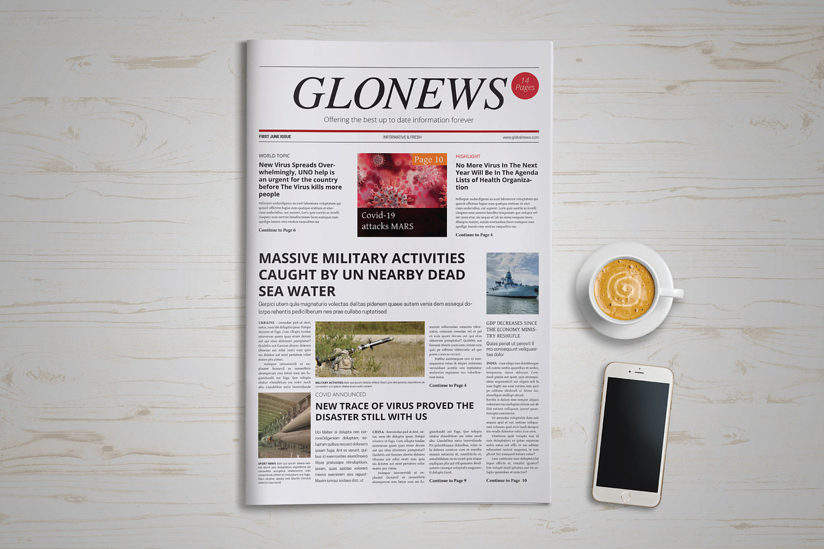 Global Newspaper Template, a Magazine Template by GreenDesign (Photo 1 of 8)