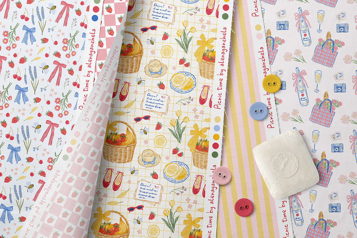 Picnic time - whimsy summer patterns, a Pattern Graphic by alenaganzhela (Photo 9 of 16)