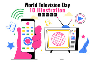 10 World Television Day Illustration, a Technology Illustration by denayunebgt