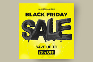 Yellow black friday template
