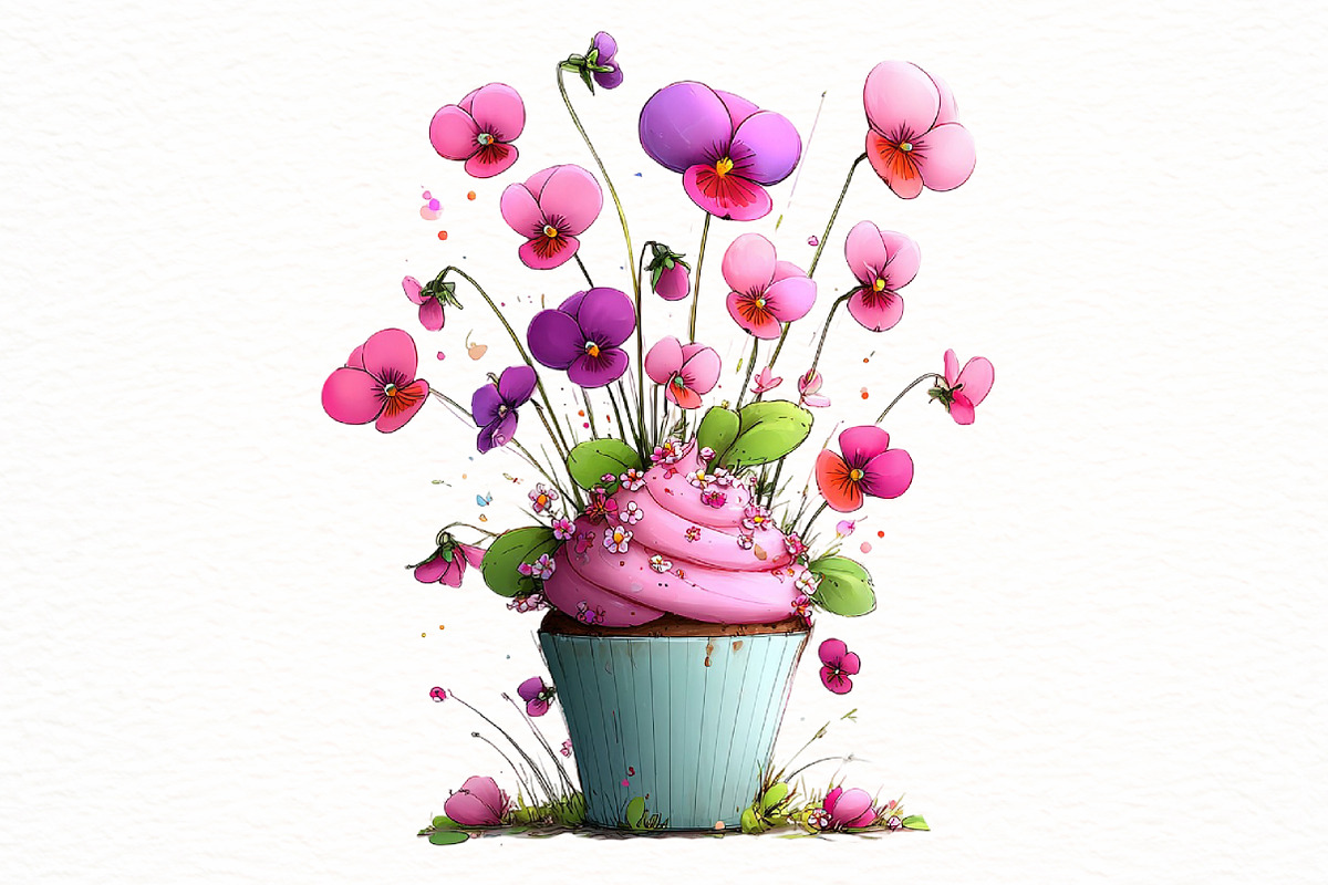 Whimsical spring cupcake Clipart, an Illustration by Designworld (Photo 6 of 6)