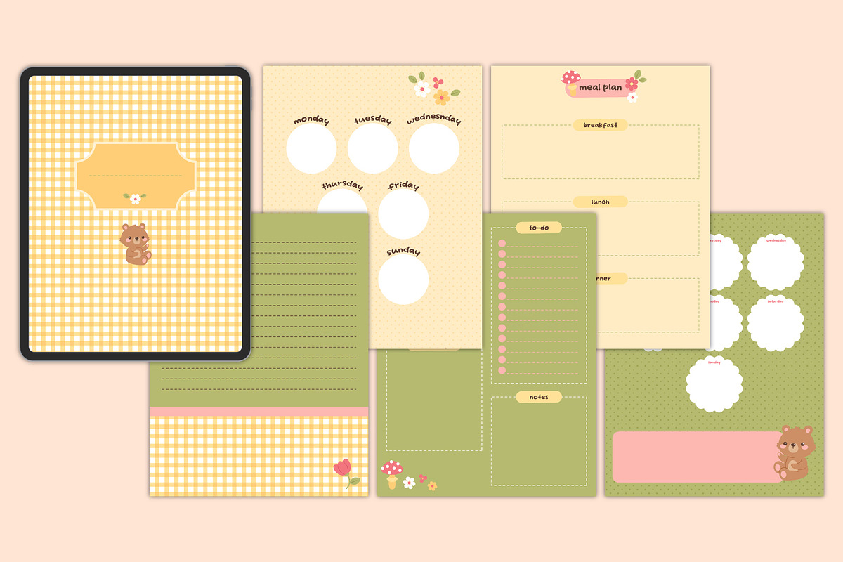 Cute Notebook Pages, a Templates & Theme by Digitaliya (Photo 3 of 6)
