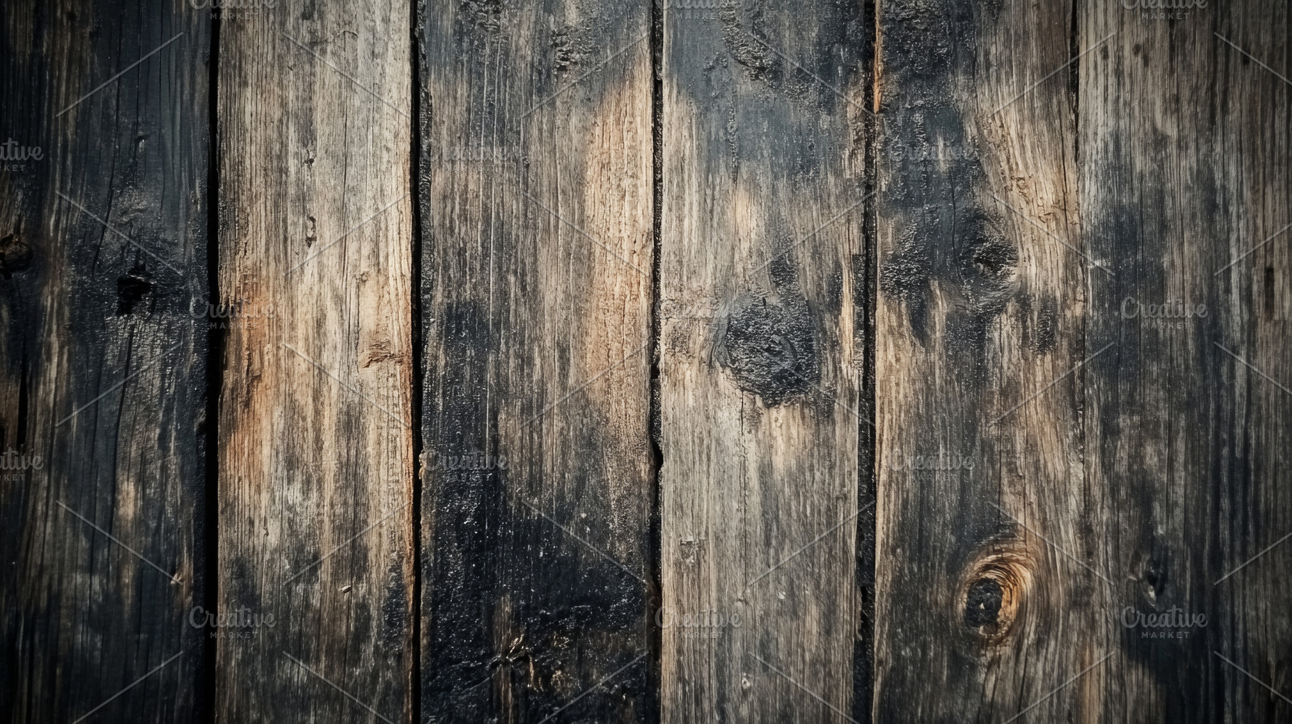 Burnt Wood Planks with Rich Dark Patterns, an Abstract Photo by Natalia Klenova's Shop