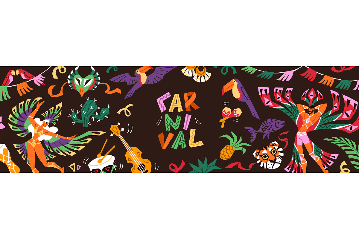 Carnival of Brazil set + backgrounds, a Decorative Illustration by PaperTrident (Photo 3 of 6)