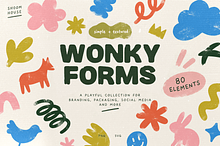 80 Playful & Dopamine Organic Shapes by  in Graphics