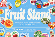 Fruit Stand - Fruity Sticker Pack, a Graphic by Lucy Jenn (Thumbnail 1 of 6)