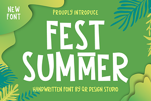 Fest Summer Font, a Handwritten Font by QR Design Studio