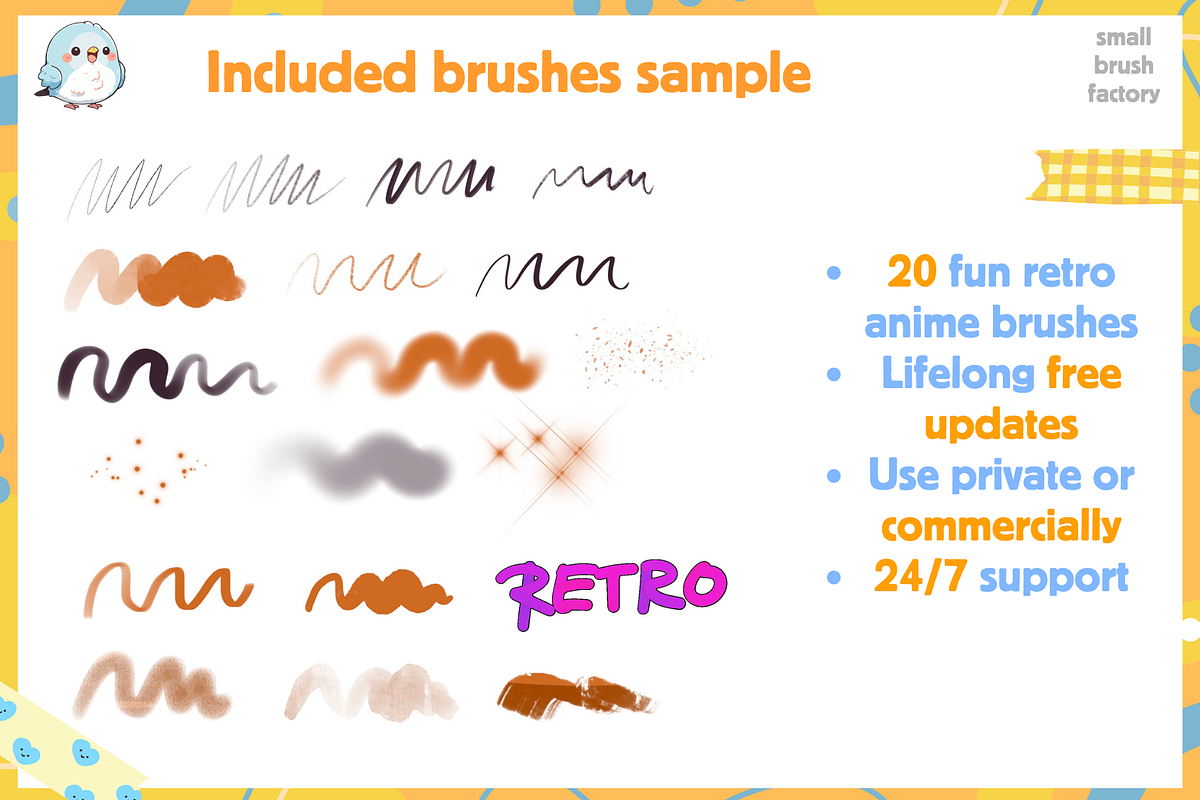 Anime Nostalgia Retro Brushes, a Brush Add-On by Cozy Brushery (Photo 4 of 11)