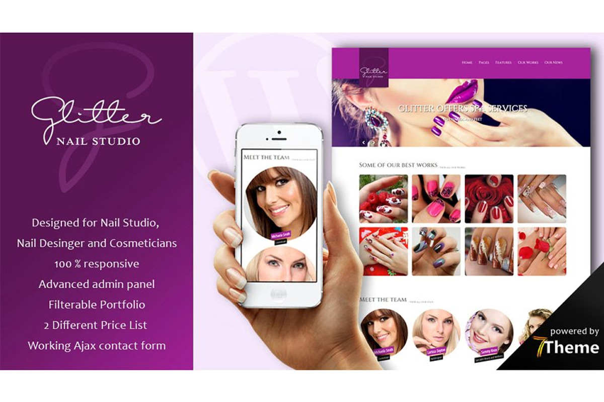 Glitter - Nail Salon & Beauty Theme, a WordPress Template by 7Theme