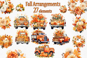 Fall Clipart Pumpkins Arrangements