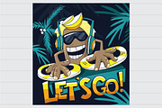 DJ Music monster, an Illustration by YuliaBiser (Thumbnail 3 of 3)