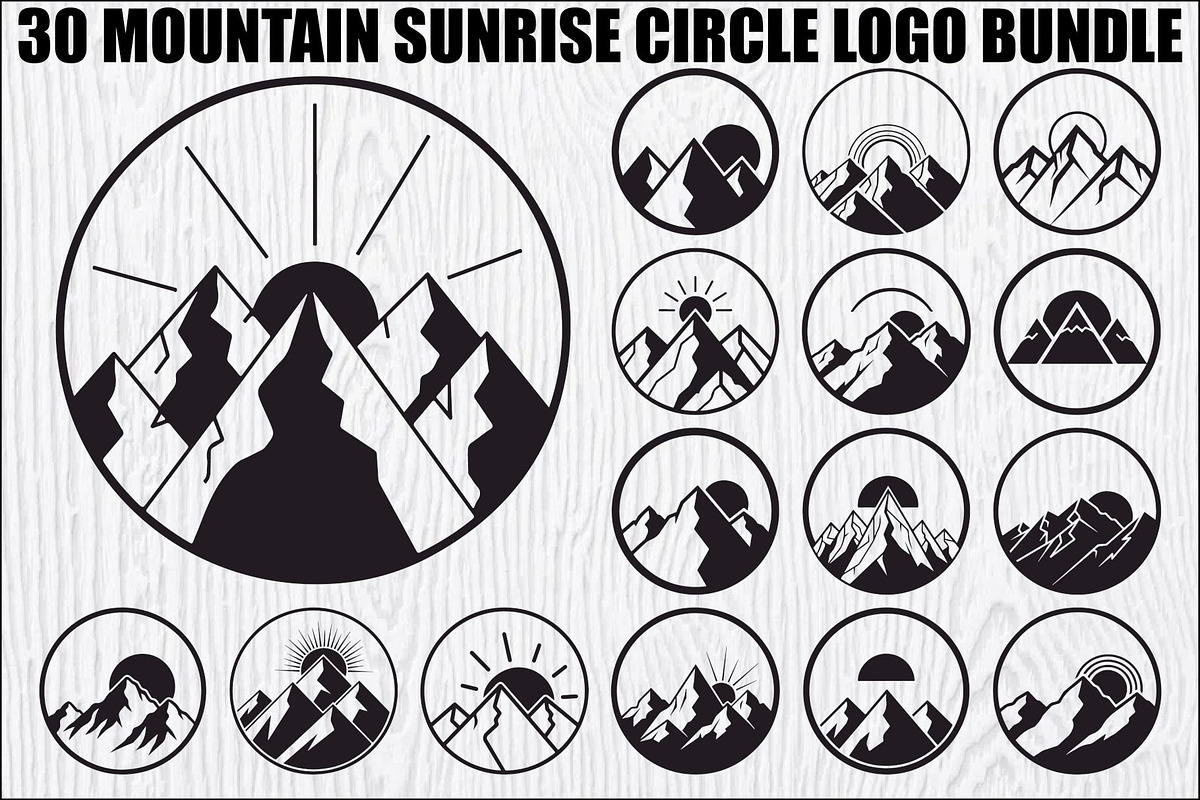 Mountain Sunrise Circle Bundle, an Illustration by Designs_River (Photo 1 of 31)