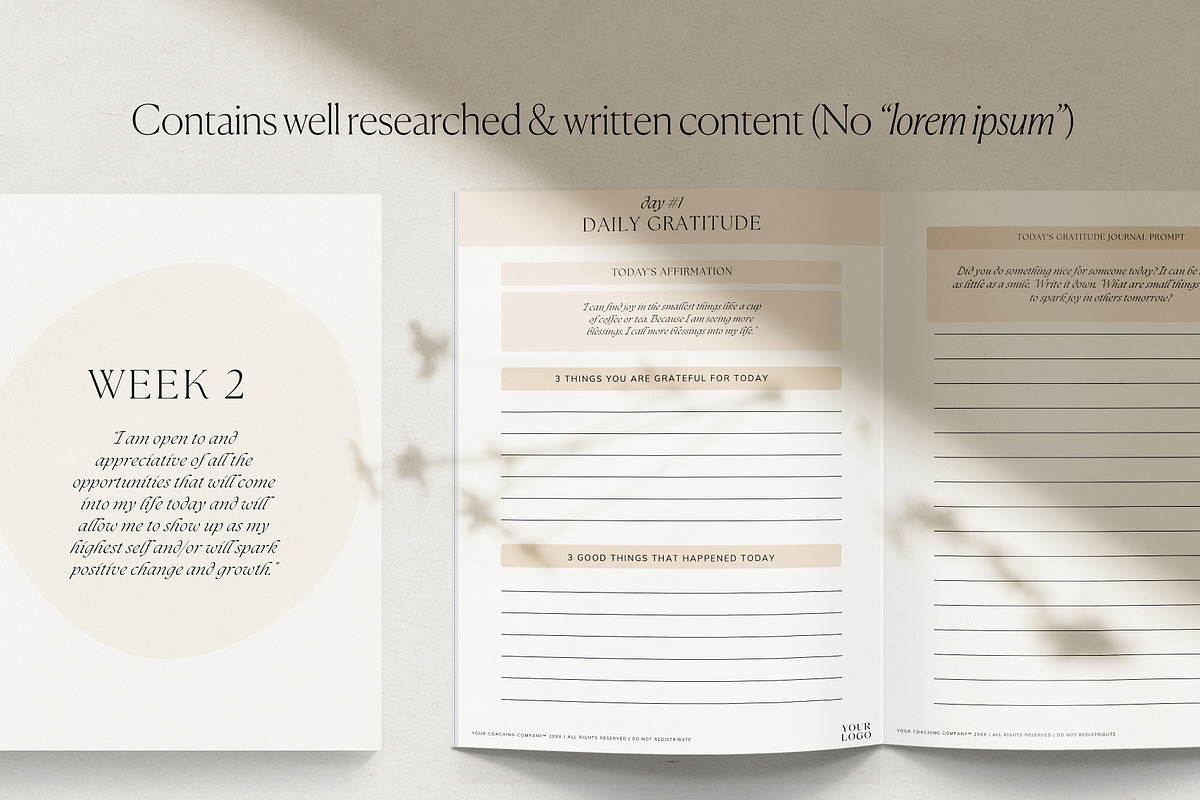 Gratitude Journal Canva Template, a Presentation Template by HelloKarla (Photo 2 of 6)