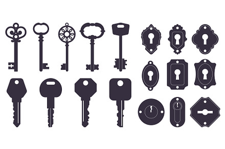 Vintage and modern keys. Lock, an Object Illustration by Vectorbuum