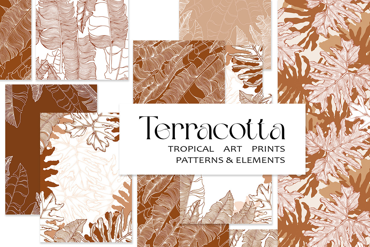 Tropical abstract leaves, a Decorative Illustration by Jeanna Draw (Photo 2 of 15)