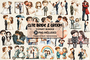 Watercolor Bride and Groom PNG, an Illustration by Pixels.Craft (Thumbnail 1 of 7)