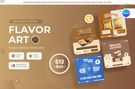 Flavor Art - Foods Canva Template