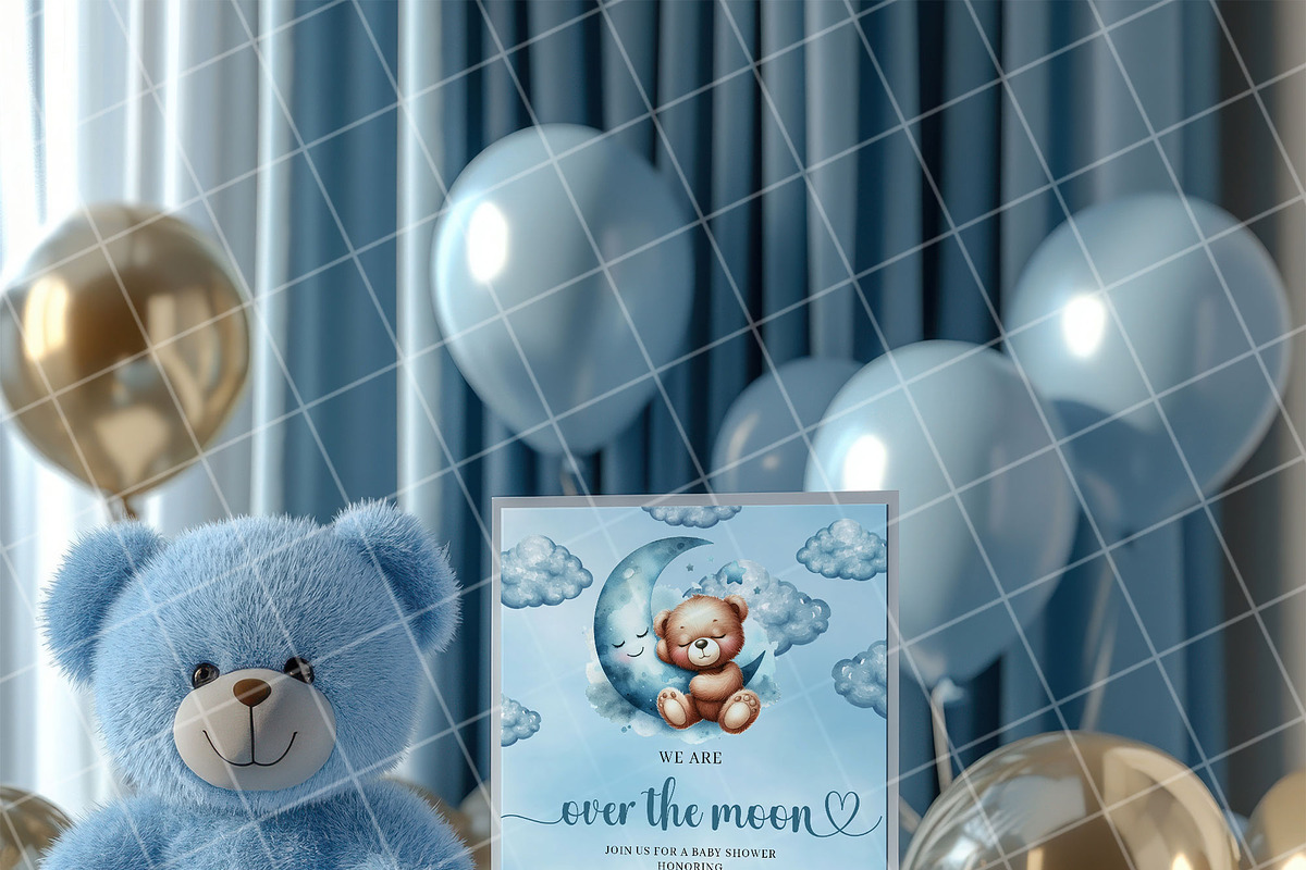 Boy baby shower invitation mockup PS, an Advertising Mockup by Blush Roses Print (Photo 6 of 8)