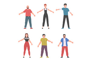 Cheerful Young Man and Woman, a Person Illustration by TopVectors