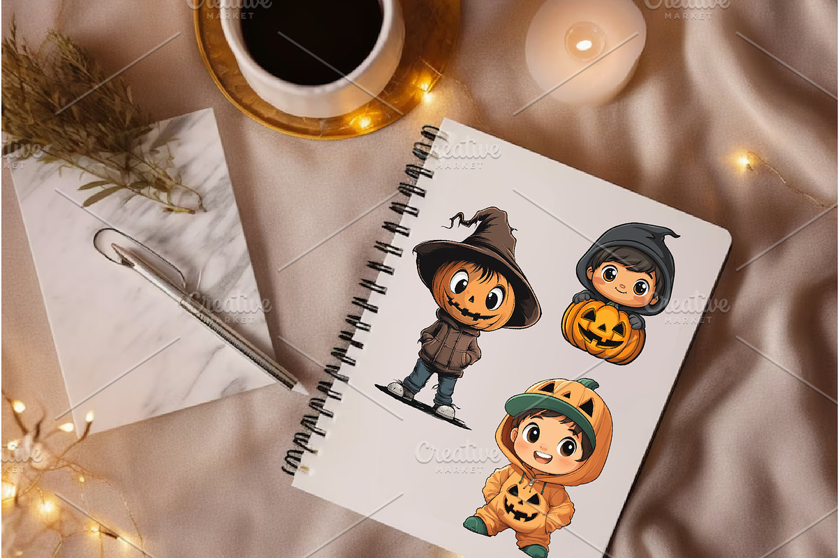 Cute Halloween Jack. TShirt Sticker., an Animal Illustration by KENO Mascots (Photo 8 of 10)
