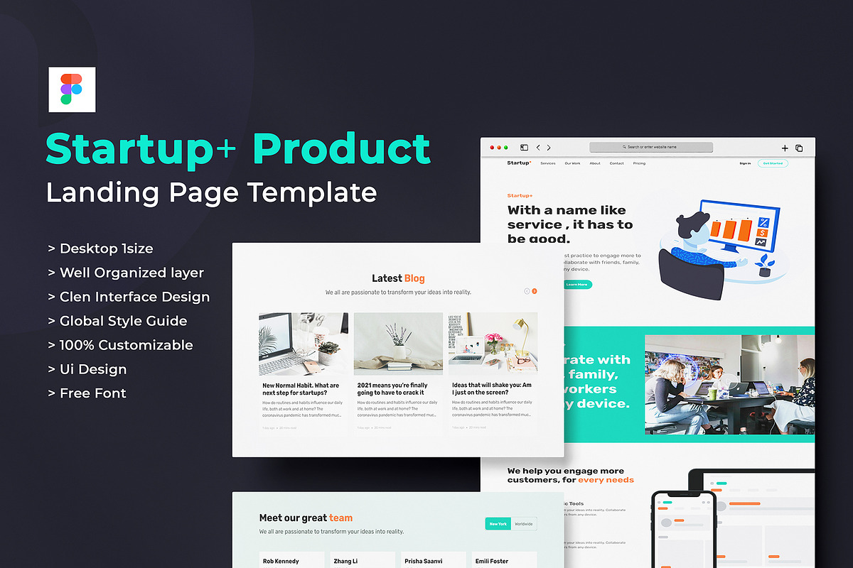 Startup Product Landing Page, a Landing Page Template by design_hut (Photo 1 of 3)