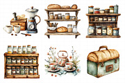 Watercolor Vintage Kitchen Clipart, an Illustration by Daily.Designs (Thumbnail 4 of 7)