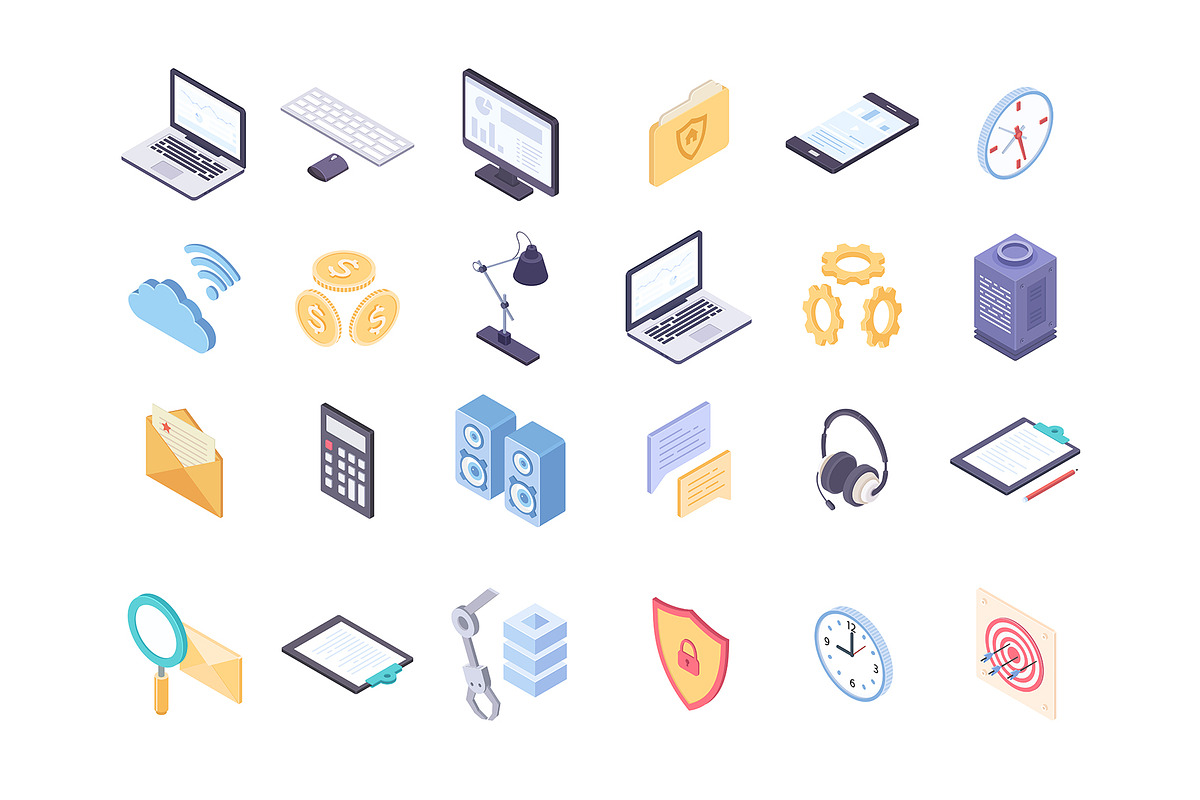 Isometric icons for business, an Outline Icon by Boyko Pictures (Photo 6 of 8)