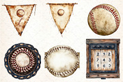 Vintage Baseball Game Day Clipart, an Illustration by DreamCafeArt (Thumbnail 3 of 7)