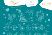 Cute Snowmen Set, a Decorative Illustration by MaljukArt (Thumbnail 6 of 14)