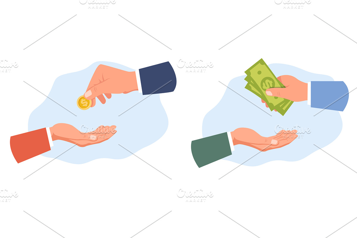 Financial donation. People helping, a Finance Illustration by Vectorbuum