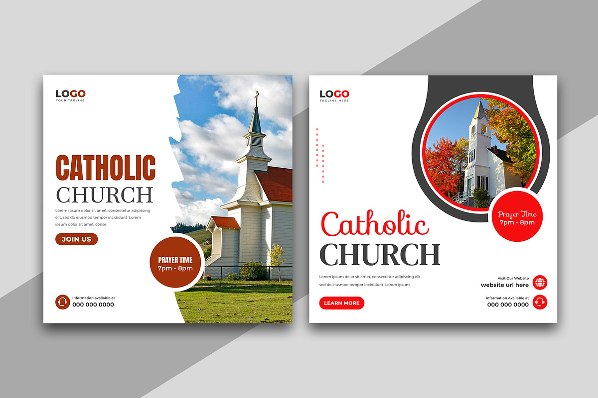 Catholic Church Social Media Post, a Social Media Template by Designgrove (Photo 1 of 2)
