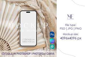 iPhone Screen Invitation Mockup, an iPhone Mockup by Mie Mockup Studio