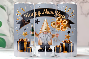 Festive New Years Gnome Tumbler, an Arts & Entertainment Photo by LamanAzalea