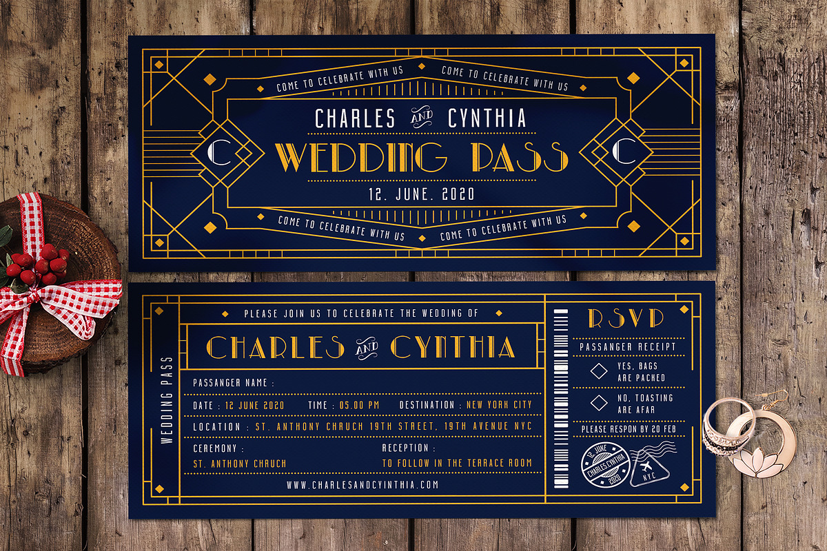TICKET WEDDING INVITATION, an Invitation Template by Totem Invitation House (Photo 1 of 4)