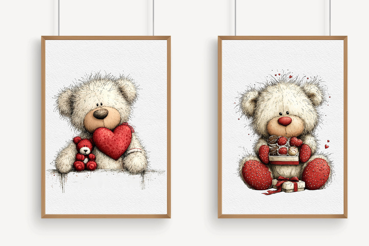 Valentines Teddy Bear Clipart, an Illustration by Libby Wishes (Photo 4 of 7)