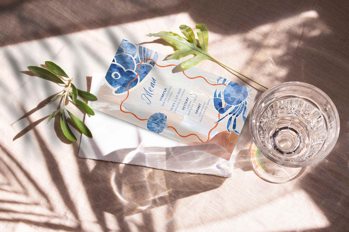 Mediterranean Menu Template & DIY, a Card Template by Alisa Mikibith Art (Photo 5 of 10)
