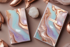 Fluid Rose Gold Marble Textures