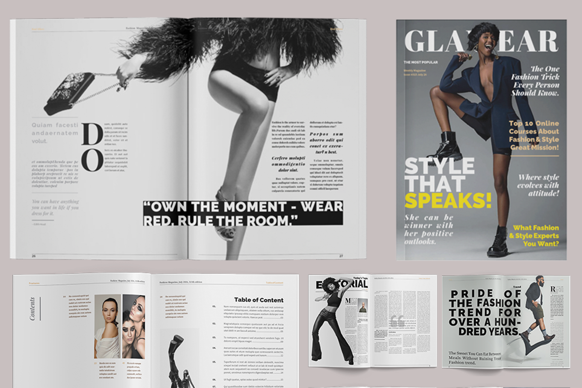Modern Fashion Magazine Layout, a Magazine Template by Swayang (Photo 1 of 23)